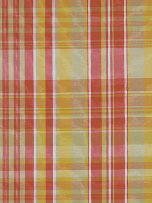 Beacon Hill Fabric Double Plaid Mango Butter - FRANCE - Horizontal: 14 inches and Vertical: 12.75 inches 55 inches - My Fabric Connection -