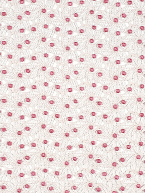 Beacon Hill Fabric Crochet Leaves Conch Shell  - - FRANCE see sample Horizontal: 2 inches and Vertical: 4 inches 44-47 inches - My Fabric Connection -