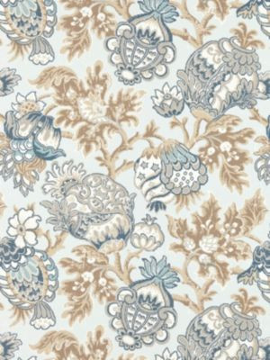 Scalamandre Fabric Canterbury Linen Print Sky SC165930002 MERCHANTE 100% LINEN SWITZERLAND MEDIUM DUTY Horizontal: 27.625" and Vertical: 26" 52.88 - My Fabric Connection -