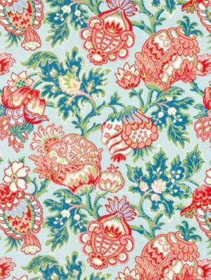 Scalamandre Fabric Canterbury Linen Print Aquamarine SC165930003 MERCHANTE 100% LINEN SWITZERLAND MEDIUM DUTY Horizontal: 27.625" and Vertical: 26" 52.88 - My Fabric Connection -