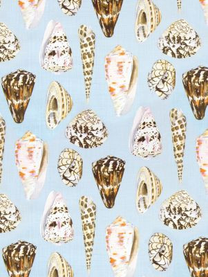 Scalamandre Fabric Coquina Linen Print Multi On Sea Blue SC163970001 JARDIN 100% LINEN UNITED KINGDOM LIGHT DUTY Horizontal: 26" and Vertical: 27" 54 - My Fabric Connection -