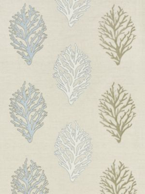 Grey Watkins Fabric Coral Reef Embroidery Sand GW272040004 BREEZE 12% POLYESTER, 35% COTTON 35% LINEN 18% VISCOSE INDIA LIGHT DUTY Horizontal: 14" and Vertical: 52" 52 - My Fabric Connection -