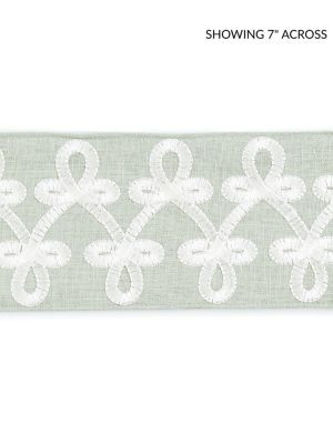 Scalamandre Trim Empress Embroidered Tape Mineral SCT33210002 CHINOIS CHIC 90% LINEN 10% VISCOSE INDIA LIGHT DUTY Horizontal: 2" and Vertical: 3.63 - My Fabric Connection -