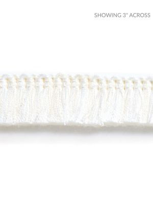 Scalamandre Trim Gardiner Brush Fringe Snow SCFC14940001 HAMPTONS TRIMMINGS 60% VISCOSE 40% ACRYLIC ITALY LIGHT DUTY Horizontal: and Vertical: 1 - My Fabric Connection -