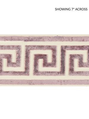 Scalamandre Trim Greek Key Velvet Tape Amethyst SCT32790004 ORIANA 50% VISCOSE 50% COTTON INDIA LIGHT DUTY Horizontal: 2.875" and Vertical: 4 - My Fabric Connection -