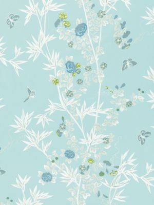 Scalamandre Fabric Jardin De Chine Print Ciel SC166080003 LA BOHEME 100% COTTON UNITED KINGDOM MEDIUM DUTY Horizontal: 46" and Vertical: 27" 54 - My Fabric Connection -