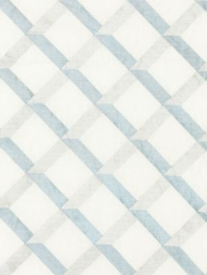 Scalamandre Fabric Lattice Embroidery Water SC270900002 MERCHANTE 63% LINEN 37% VISCOSE INDIA LIGHT DUTY Horizontal: 6.5" and Vertical: 6.5" 51 - My Fabric Connection -