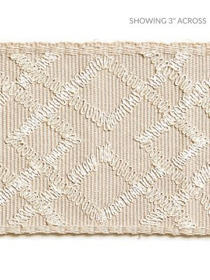 Scalamandre Trim Lattice Tape Linen SCT32950001 MODERN LUXURY 70% COTTON 30% VISCOSE INDIA LIGHT DUTY Horizontal: 3.75" and Vertical: 2.75 - My Fabric Connection -