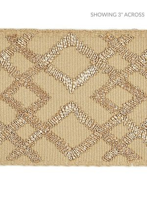 Scalamandre Trim Lattice Tape Camel SCT32950003 MODERN LUXURY 70% COTTON 30% VISCOSE INDIA LIGHT DUTY Horizontal: 3.75" and Vertical: 2.75 - My Fabric Connection -