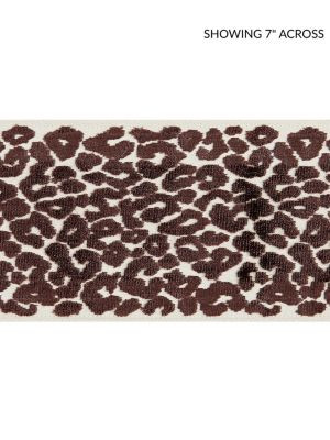 Scalamandre Trim Leopard Velvet Tape Espresso SCT32770005 ORIANA 50% VISCOSE 50% COTTON INDIA LIGHT DUTY Horizontal: 5.25" and Vertical: 4.25 - My Fabric Connection -