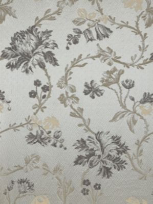 Old World Weavers Fabric Mallorcan Garden Pewter HBHA830002 58% COTTON 26% SILK 16% ACRYLIC INDIA LIGHT DUTY Horizontal: 36" and Vertical: 26.25" 52.5 - My Fabric Connection -