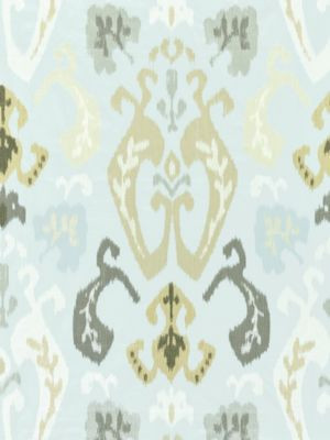 Scalamandre Fabric Mandalay Ikat Embroidery Mineral SC271720003 LA BOHEME 53% COTTON 37% VISCOSE 10% SPUN POLYESTER INDIA MEDIUM DUTY Horizontal: 31" and Vertical: 25.5" 51.5 - My Fabric Connection -