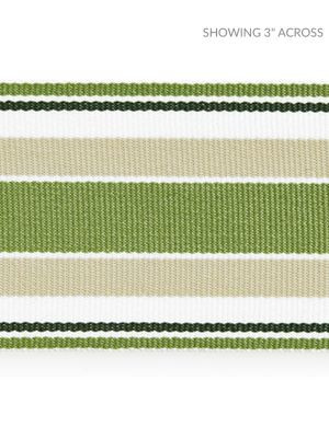 Scalamandre Trim Marina Stripe Tape Palm SCT33110003 ISOLA INDOOR / OUTDOOR 100% POLYOLEFIN UNITED KINGDOM HEAVY DUTY Horizontal: and Vertical: 2.5 - My Fabric Connection -