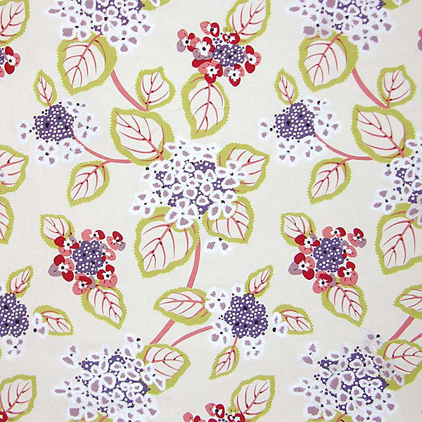 Grey Watkins Fabric Miranda/Red & Violet Pq 0003Hydr 100% COTTON INDIA MEDIUM DUTY Horizontal: 27" and Vertical: 17.25" 51.75" - My Fabric Connection -