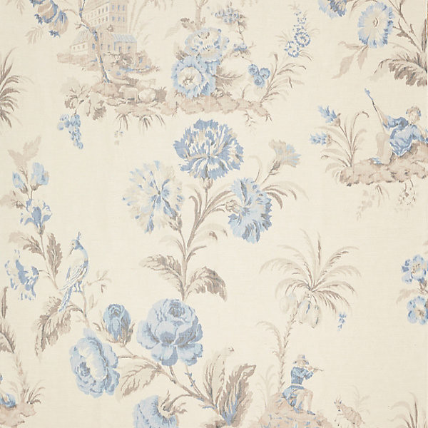 Scalamandre
 Fabric Somerset Silk Warp Print/Porcelain Sc 000216585 JARDIN 53% VISCOSE 47% SILK THAILAND LIGHT DUTY Horizontal: 76.25" and Vertical: 52.5" 54" - My Fabric Connection -
