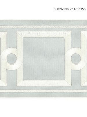 Scalamandre Trim Square Link Embroidered Tape Rain SCT32870003 MERCHANTE 70% COTTON 30% RAYON INDIA LIGHT DUTY Horizontal: 5.25" and Vertical: 6.25 - My Fabric Connection -