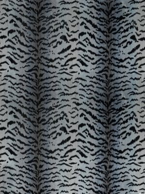 Scalamandre Fabric Tigre Silver & Black SC26167MMA0005 69% VISCOSE 18% POLYESTER 13% COTTON U.S.A. LIGHT DUTY Horizontal: 30.6" and Vertical: 25" 50 - My Fabric Connection -