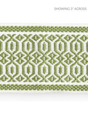 Scalamandre Trim Tulum Diamond Tape Palm SCT33120002 ISOLA INDOOR / OUTDOOR 100% POLYOLEFIN UNITED KINGDOM HEAVY DUTY Horizontal: .5" and Vertical: 2.38 - My Fabric Connection -