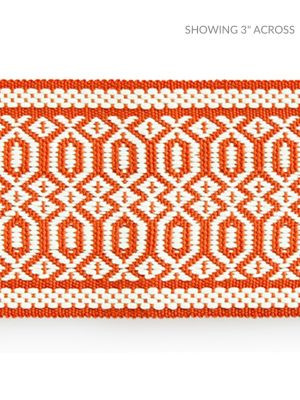 Scalamandre Trim Tulum Diamond Tape Coral SCT33120003 ISOLA INDOOR / OUTDOOR 100% POLYOLEFIN UNITED KINGDOM HEAVY DUTY Horizontal: .5" and Vertical: 2.38 - My Fabric Connection -