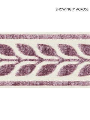 Scalamandre Trim Vigne Velvet Tape Amethyst SCT32780003 ORIANA 50% VISCOSE 50% COTTON INDIA LIGHT DUTY Horizontal: 1.5" and Vertical: 4.13 - My Fabric Connection -