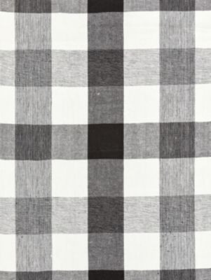 Scalamandre Fabric Westport Linen Plaid Noir SC271350009 CHATHAM STRIPES & PLAIDS 100% LINEN INDIA MEDIUM DUTY Horizontal: 15.75" and Vertical: 15.5" 60 - My Fabric Connection -