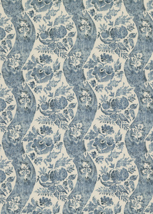 G P & J Baker Fabric Caldbeck Indigo/Ivory