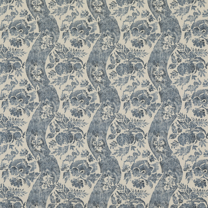 G P & J Baker Fabric Caldbeck Indigo/Linen SIGNATURE PRINTS LINEN - 100% Thailand MEDIUM Horizontal: 13.002 and Vertical: 14.972 52.008 - My Fabric Connection -