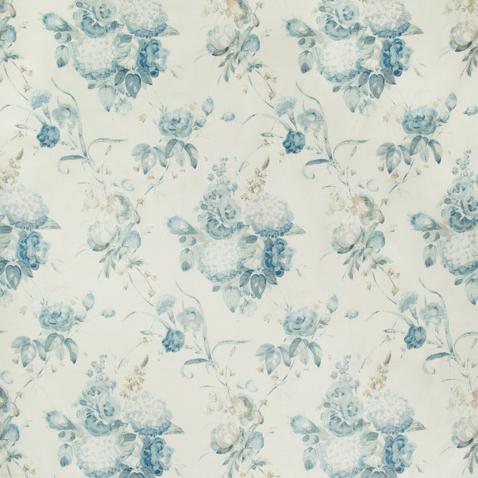 Lee Jofa Fabric Adelyn Handblock Blue Fabric COTTON - 100% Thailand MEDIUM </p><p>Repeat: H: 12.5, V: 39.75 50 - My Fabric Connection -