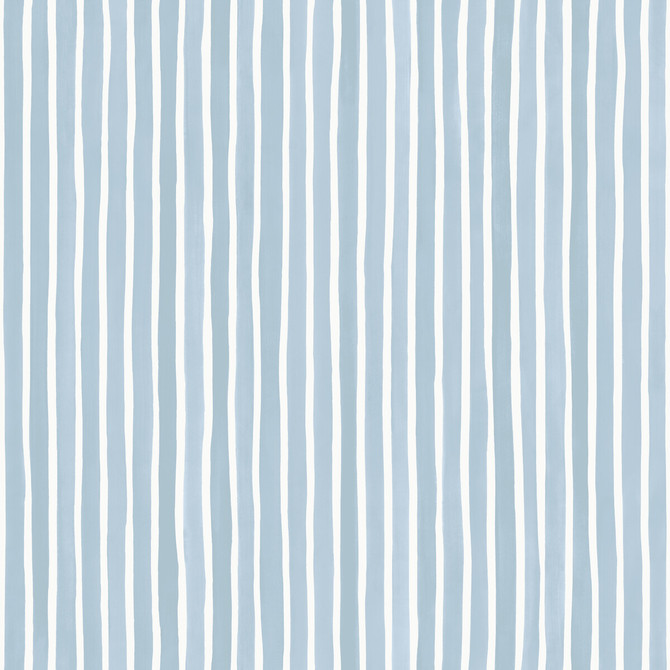 Cole & Son Wallcovering Croquet Stripe Blue COLE & SON MARQUEE STRIPES PAPER - 100% United Kingdom Horizontal: 20.5 and Vertical: 0 20.5 - My Fabric Connection -