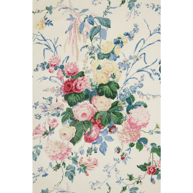 Lee Jofa Fabric Floral Bouquet White COTTON - 100% Thailand LIGHT Horizontal: 26.5 and Vertical: 34 53 - My Fabric Connection -