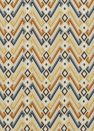 Mulberry Fabric Jazz Indigo/Spice