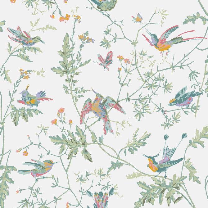 Cole & Son Wallcovering Hummingbirds Pastel COLE & SON ICONS PAPER - 100% United Kingdom Horizontal: and Vertical: 21 20.5 - My Fabric Connection -