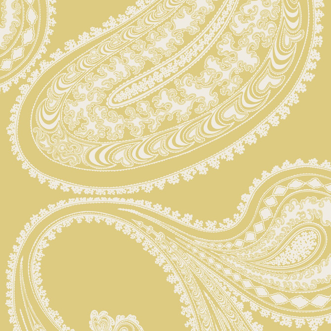 Cole & Son Wallcovering Rajapur Flock Yellow/White Wallcovering PAPER - 100% United Kingdom </p><p>Repeat: H: , V: 28.5 20.5 - My Fabric Connection -