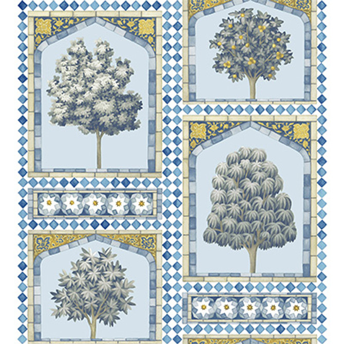 Cole & Son Wallcovering Sultan'S Palace China Blue & Ochre