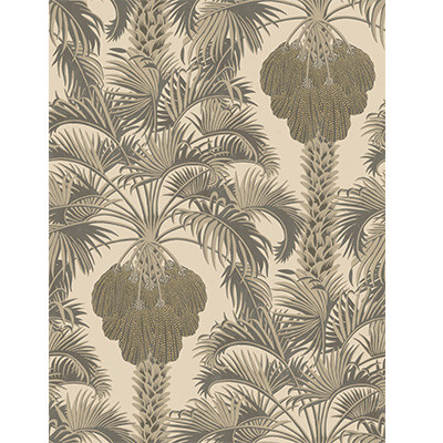 Cole & Son Wallcovering Hollywood Palm Silver & Charcoal