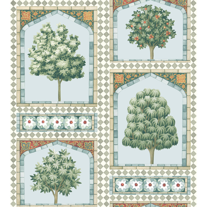 Cole & Son Wallcovering Sultan'S Palace Print Room Blue & Duck Egg COLE & SON MARTYN LAWRENCE BULLARD PAPER - 100% United Kingdom Horizontal: and Vertical: 30 27 - My Fabric Connection -
