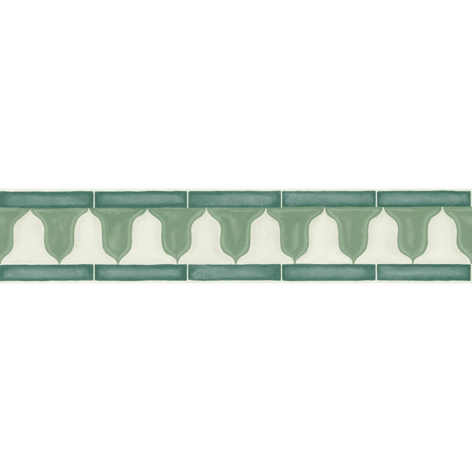 Cole & Son Wallcovering Zellige Border Olive COLE & SON MARTYN LAWRENCE BULLARD PAPER - 100% United Kingdom Horizontal: 20.5 and Vertical: 4.1 - My Fabric Connection -