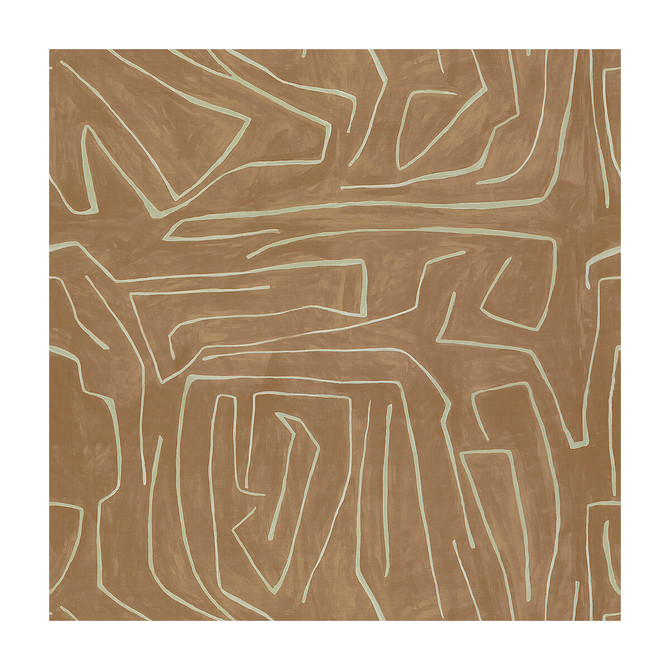 Groundworks Fabric Graffito Salmon/Cream KELLY WEARSTLER III COTTON - 52%;LINEN - 48% Italy - Horizontal: 54 and Vertical: 54 54 - My Fabric Connection -