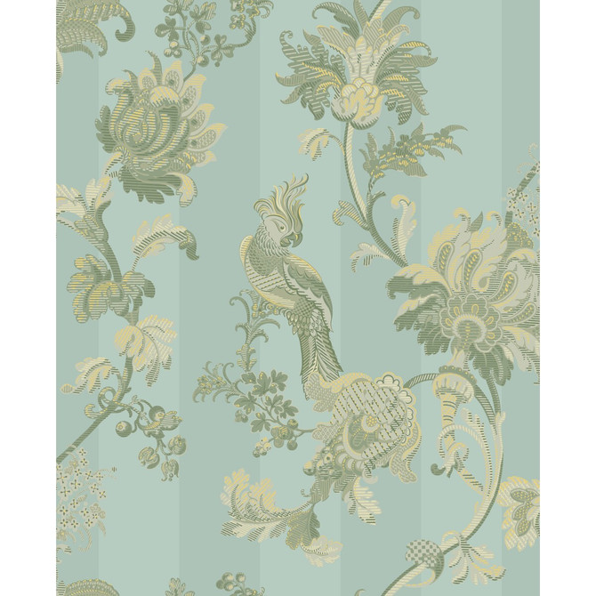Cole & Son Wallcovering Zerzura Duck Egg & Olive COLE & SON MARTYN LAWRENCE BULLARD PAPER - 100% United Kingdom Horizontal: and Vertical: 25.2 20.5 - My Fabric Connection -