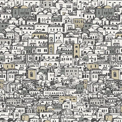 Cole & Son Wallcovering Mediterranea White & Metallic