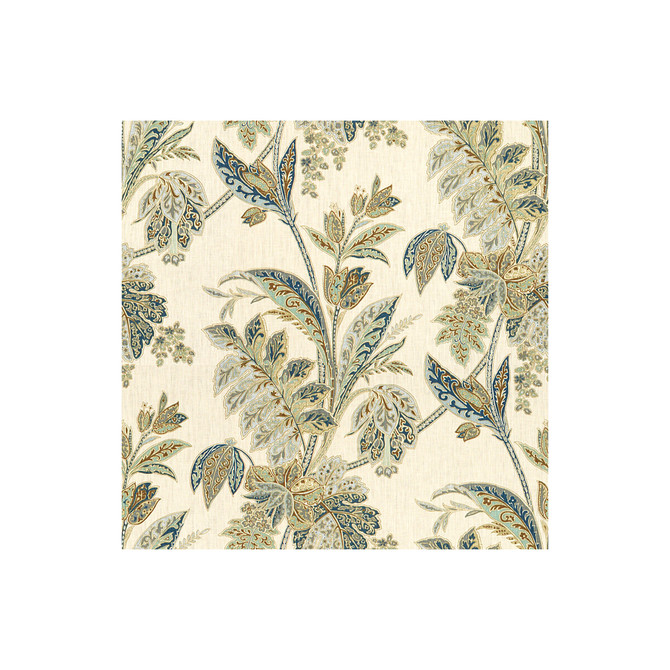 Baker Lifestyle Fabric Ishana Indigo/Sky ECHO II LINEN - 100% China MEDIUM Horizontal: 13.5 and Vertical: 27 54.5 - My Fabric Connection -