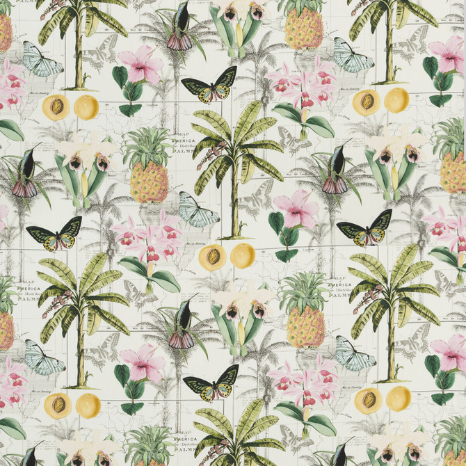 Baker Lifestyle Fabric Orinoco Tropical Fabric COTTON - 90%;LINEN - 10% United Kingdom HEAVY </p><p>Repeat: H: 35.854, V: 35.066 53.978 - My Fabric Connection -