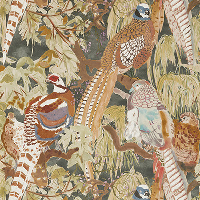 Mulberry Wallcovering Game Birds Charcoal