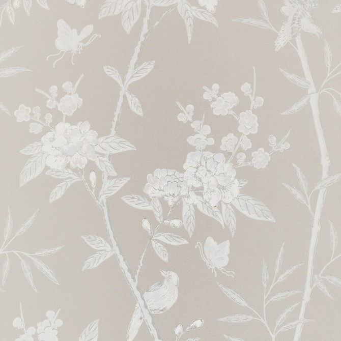 G P & J Baker Wallcovering Peony & Blossom Soft Grey SIGNATURE NON WOVEN - 100% United Kingdom Horizontal: 20.488 and Vertical: 25.61 20.488 - My Fabric Connection -