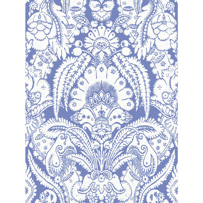 Cole & Son Wallcovering Chatterton Blue And White COLE & SON ALBEMARLE PAPER - 100% United Kingdom Horizontal: and Vertical: 36.01 27 - My Fabric Connection -