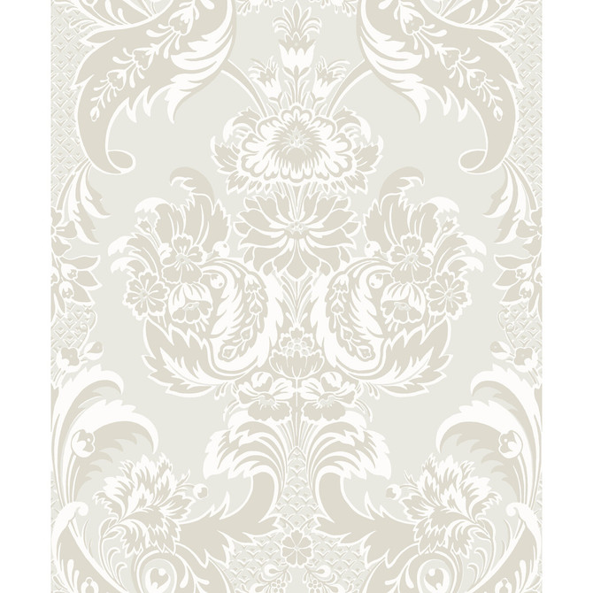 Cole & Son Wallcovering Wyndham White And Pearl COLE & SON ALBEMARLE PAPER - 100% United Kingdom Horizontal: and Vertical: 25.22 21 - My Fabric Connection -
