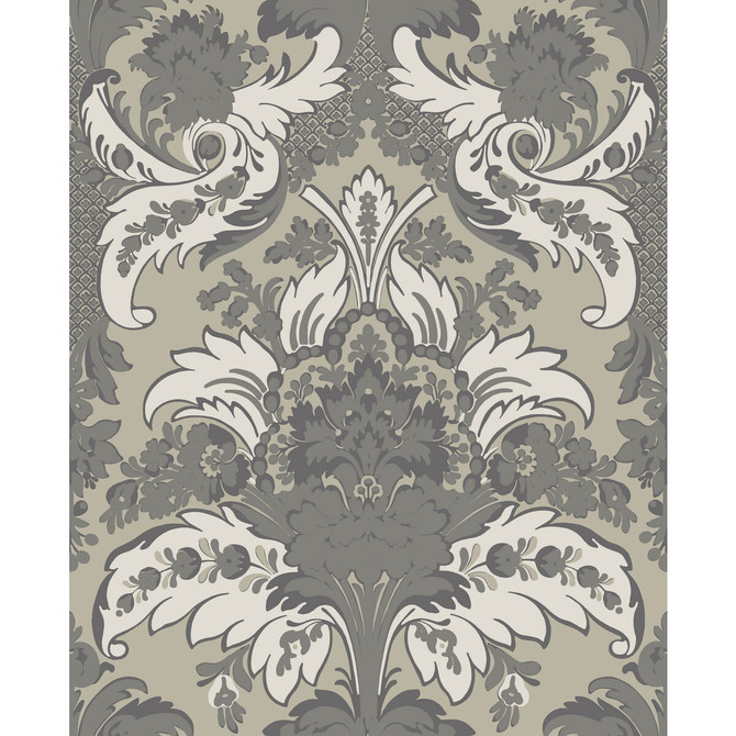 Cole & Son Wallcovering Aldwych Silver And White COLE & SON ALBEMARLE PAPER - 100% United Kingdom Horizontal: and Vertical: 25.22 20 - My Fabric Connection -