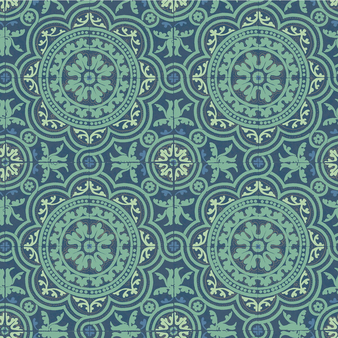 Cole & Son Wallcovering Piccadilly Teal And Gold COLE & SON ALBEMARLE PAPER - 100% United Kingdom Horizontal: and Vertical: 20.88 21 - My Fabric Connection -