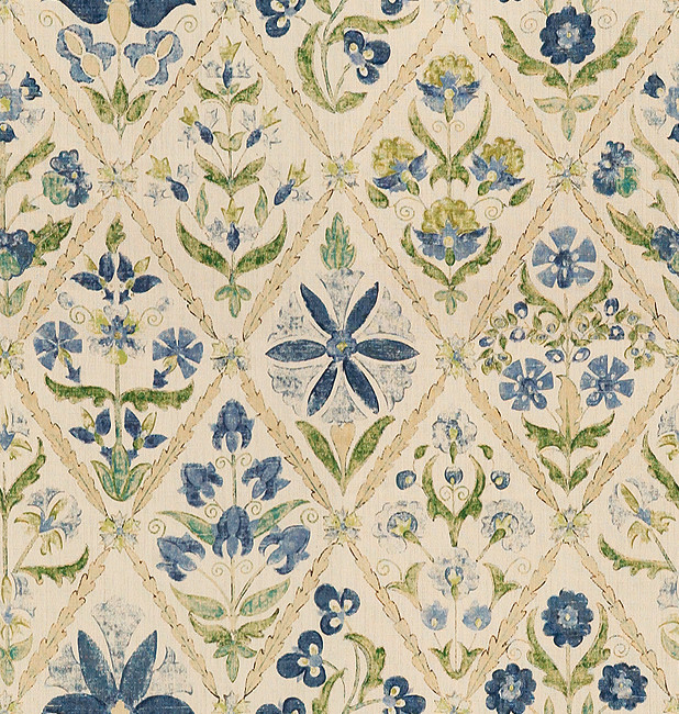 Lee Jofa Fabric Susani Trellis Blue/Green