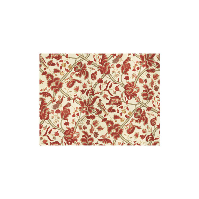 Lee Jofa Fabric Bloomsbury Red/Gold OSCAR DE LA RENTA LINEN - 100% Thailand Horizontal: 54 and Vertical: 41.75 54 - My Fabric Connection -